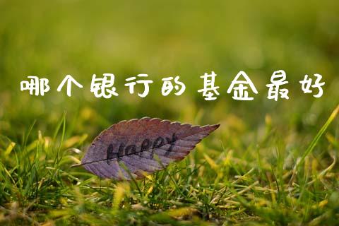 哪个银行的基金最好_https://www.fsyjjx.cn_股指期货_第1张