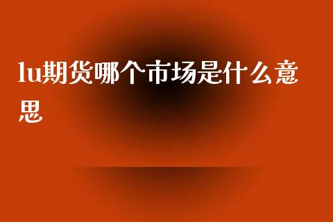 lu期货哪个市场是什么意思_https://www.fsyjjx.cn_期货研报_第1张