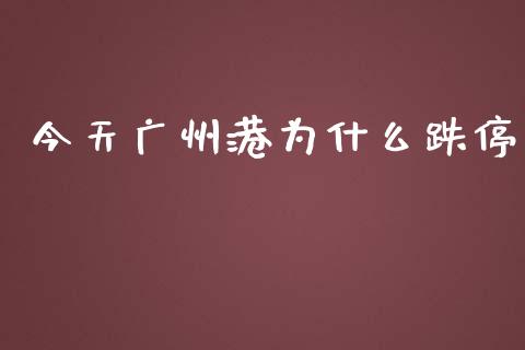 今天广州港为什么跌停_https://www.fsyjjx.cn_股票指导_第1张