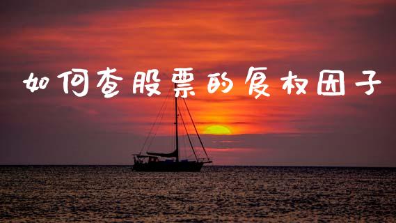 如何查股票的复权因子_https://www.fsyjjx.cn_期货在线_第1张