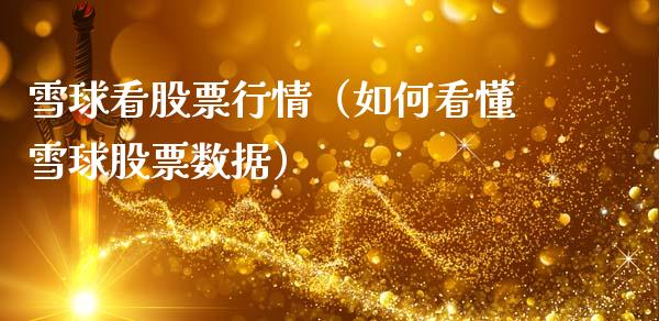 雪球看股票行情（如何看懂雪球股票数据）_https://www.fsyjjx.cn_股指期货_第1张