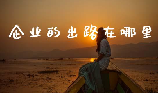 企业的出路在哪里_https://www.fsyjjx.cn_问财精选_第1张
