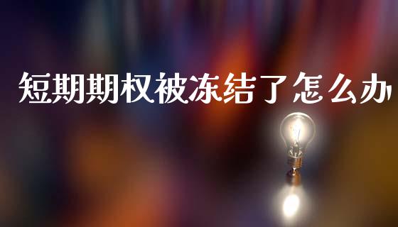 短期期权被冻结了怎么办_https://www.fsyjjx.cn_股票指导_第1张