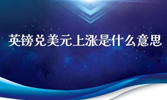英镑兑美元上涨是什么意思_https://www.fsyjjx.cn_期货资讯_第1张