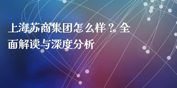 上海苏商集团怎么样？ 全面解读与深度分析_https://www.fsyjjx.cn_股票指导_第1张