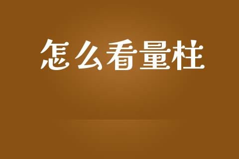 怎么看量柱_https://www.fsyjjx.cn_股市分析_第1张