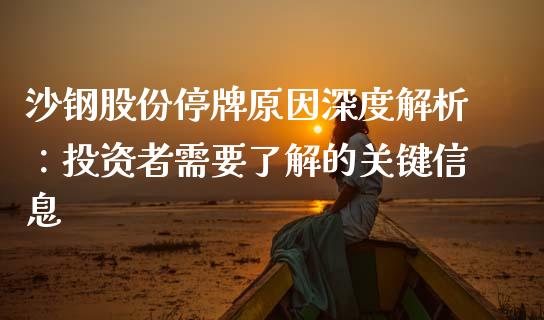 沙钢股份停牌原因深度解析：投资者需要了解的关键信息_https://www.fsyjjx.cn_股指期货_第1张