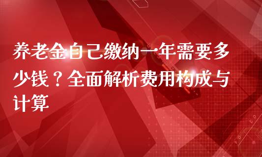 养老金自己缴纳一年需要多少钱？全面解析费用构成与计算_https://www.fsyjjx.cn_期货研报_第1张