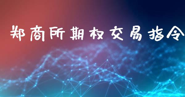 郑商所期权交易指令_https://www.fsyjjx.cn_期货在线_第1张