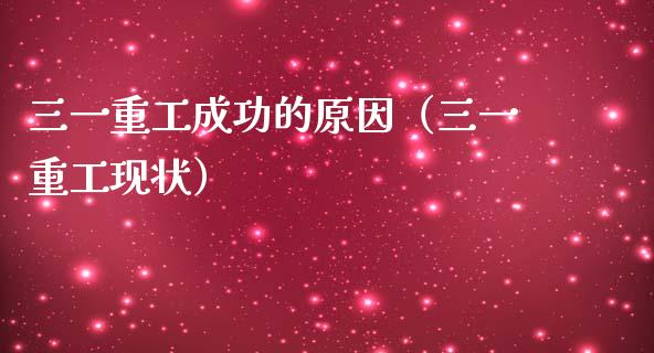 三一重工成功的原因（三一重工现状）_https://www.fsyjjx.cn_股指期货_第1张