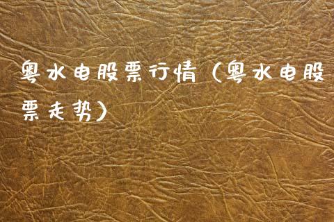粤水电股票行情（粤水电股票走势）_https://www.fsyjjx.cn_股指期货_第1张