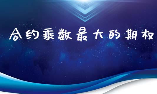 合约乘数最大的期权_https://www.fsyjjx.cn_股市分析_第1张