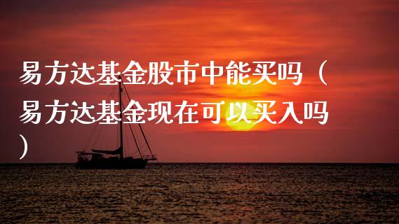 易方达基金股市中能买吗（易方达基金现在可以买入吗）_https://www.fsyjjx.cn_理财资讯_第1张