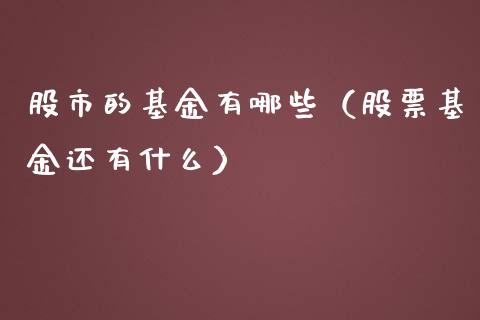 股市的基金有哪些（股票基金还有什么）_https://www.fsyjjx.cn_问财精选_第1张