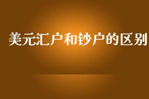美元汇户和钞户的区别_https://www.fsyjjx.cn_期货研报_第1张