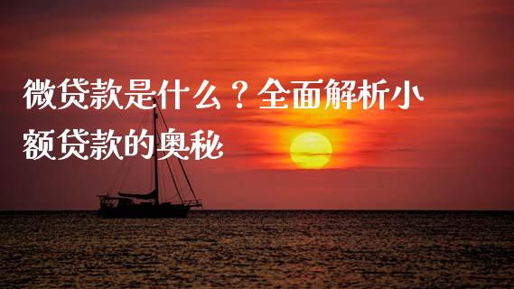 微贷款是什么？全面解析小额贷款的奥秘_https://www.fsyjjx.cn_股市分析_第1张