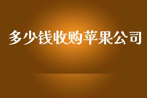 多少钱收购苹果公司_https://www.fsyjjx.cn_理财资讯_第1张