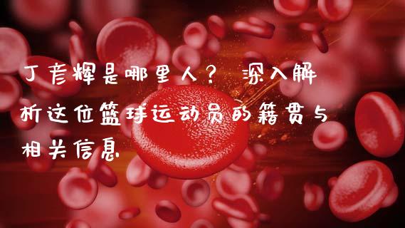 丁彦辉是哪里人？ 深入解析这位篮球运动员的籍贯与相关信息_https://www.fsyjjx.cn_期货资讯_第1张