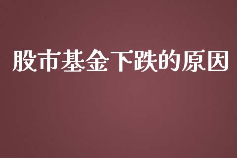 股市基金下跌的原因_https://www.fsyjjx.cn_理财资讯_第1张
