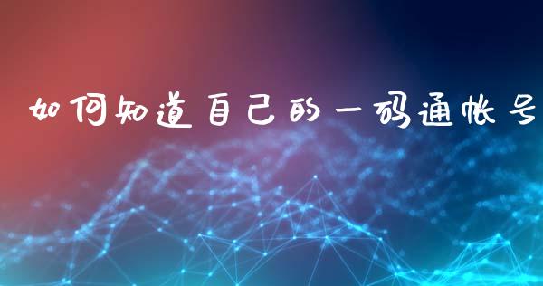 如何知道自己的一码通帐号_https://www.fsyjjx.cn_理财资讯_第1张