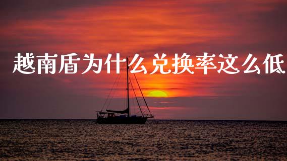 越南盾为什么兑换率这么低_https://www.fsyjjx.cn_问财精选_第1张