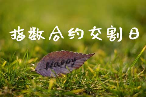 指数合约交割日_https://www.fsyjjx.cn_股市分析_第1张