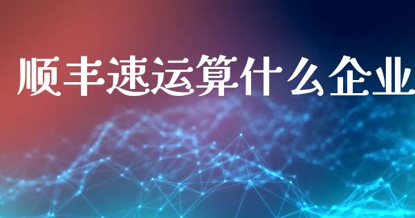 顺丰速运算什么企业_https://www.fsyjjx.cn_期货研报_第1张