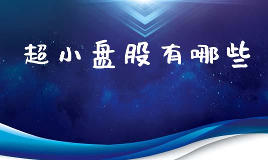 超小盘股有哪些_https://www.fsyjjx.cn_期货在线_第1张