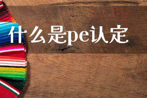 什么是pe认定_https://www.fsyjjx.cn_股票指导_第1张