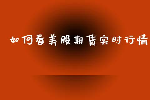 如何看美股期货实时行情_https://www.fsyjjx.cn_期货研报_第1张