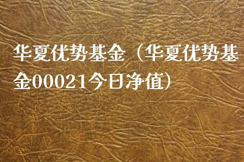 华夏优势基金（华夏优势基金00021今日净值）_https://www.fsyjjx.cn_问财精选_第1张